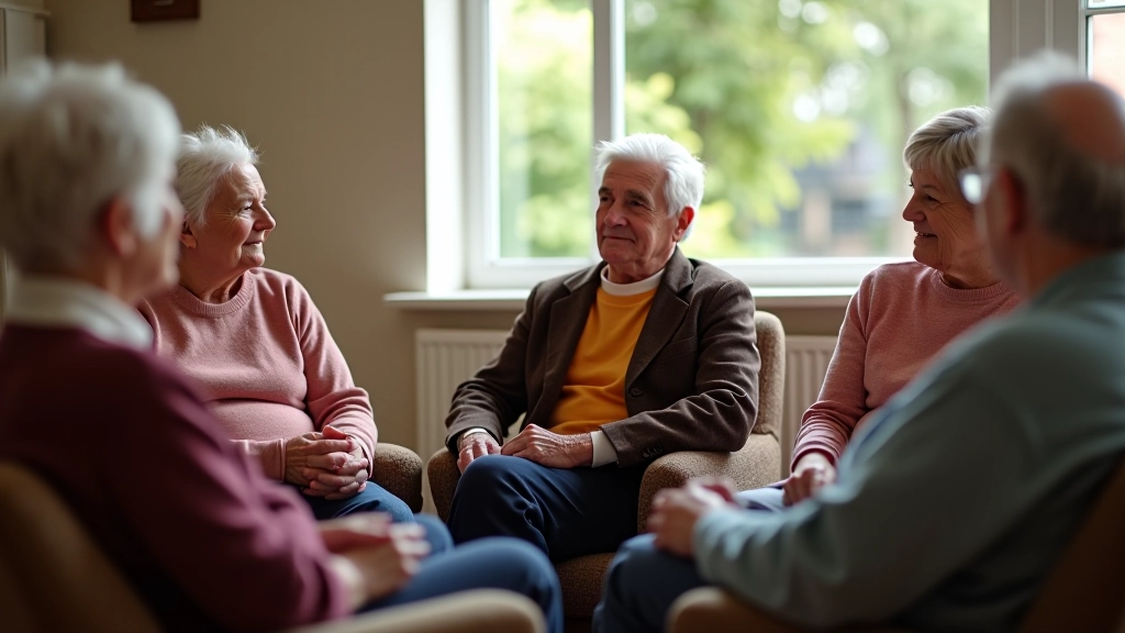 Adults in discussion during a wellness workshop