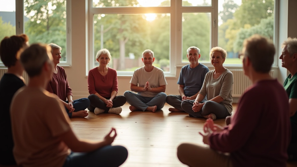 Group of adults in a mindfulness circle